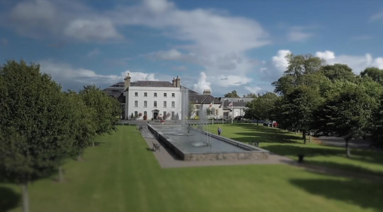 The Johnstown Estate - Georgian house exterior, fountain lawn